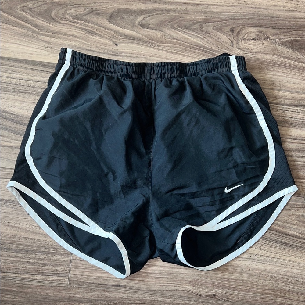 Nike Women's Black Athletic Shorts with White Trim